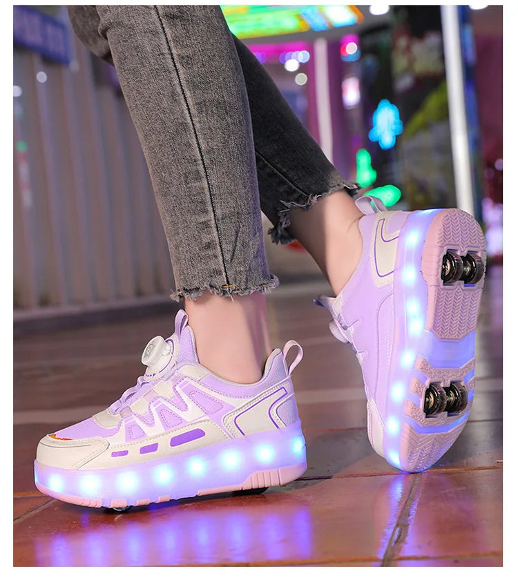 ShinyGlow LED Roller Skate Shoes for Kids ATHLEXES