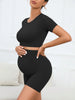 Maternity Comfort Seamless Crop Top and Legging Set ATHLEXES