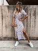 Elegant Floral V Neck Maxi Dress for Women ATHLEXES