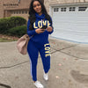Chic Love Print High Neck Hoodie and Pants Set ATHLEXES