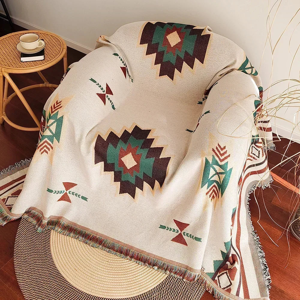 Boho Chic Aztec Oversized Throw Blanket ATHLEXES