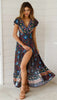 Chic V Neck Summer Slit Maxi Dress for Women ATHLEXES