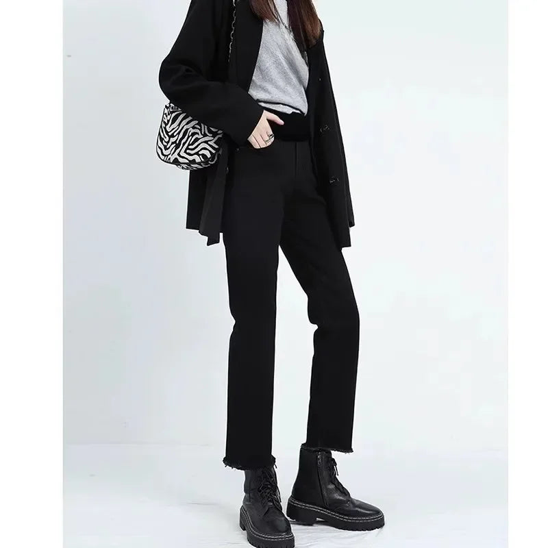 BumpStyle High Elasticity Maternity Fringe Jeans ATHLEXES