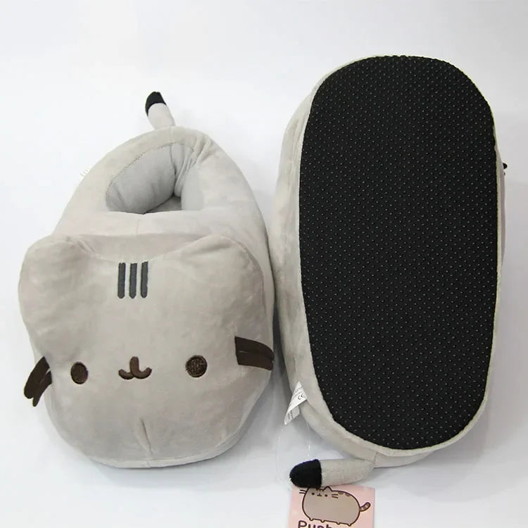 CozyPaws Plush Cartoon Cat Slippers ATHLEXES