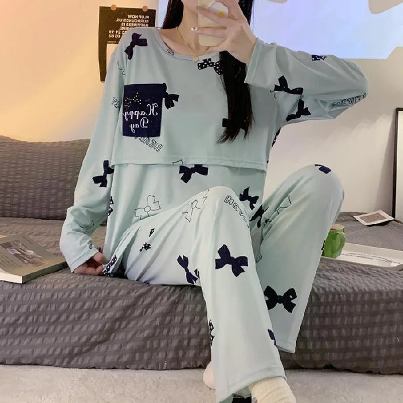 NurtureNest Maternity Pajama Set ATHLEXES