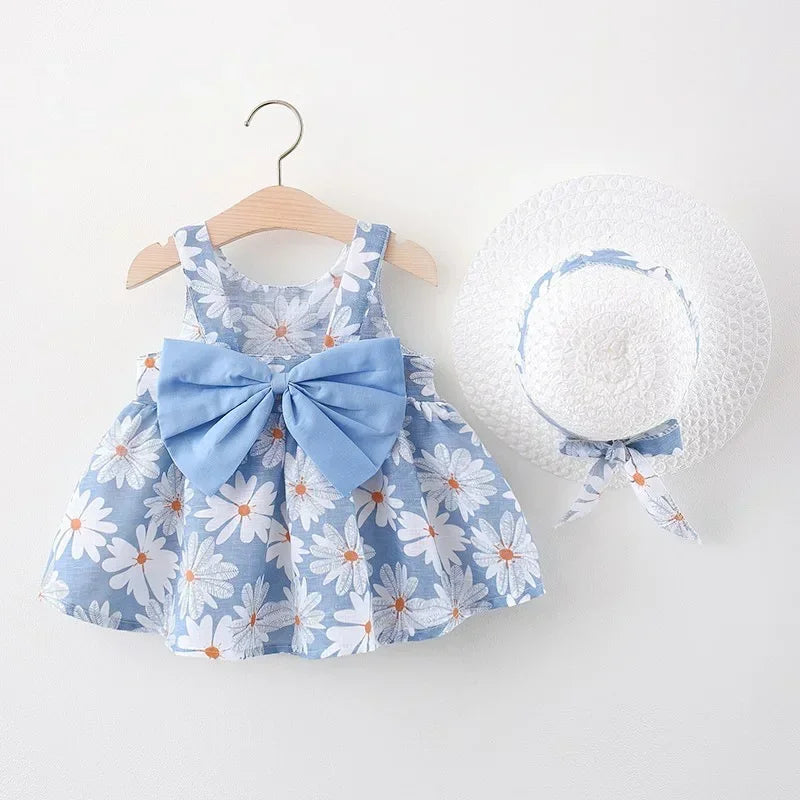 Daisy Charm Bow Back Beach Dress for Girls ATHLEXES