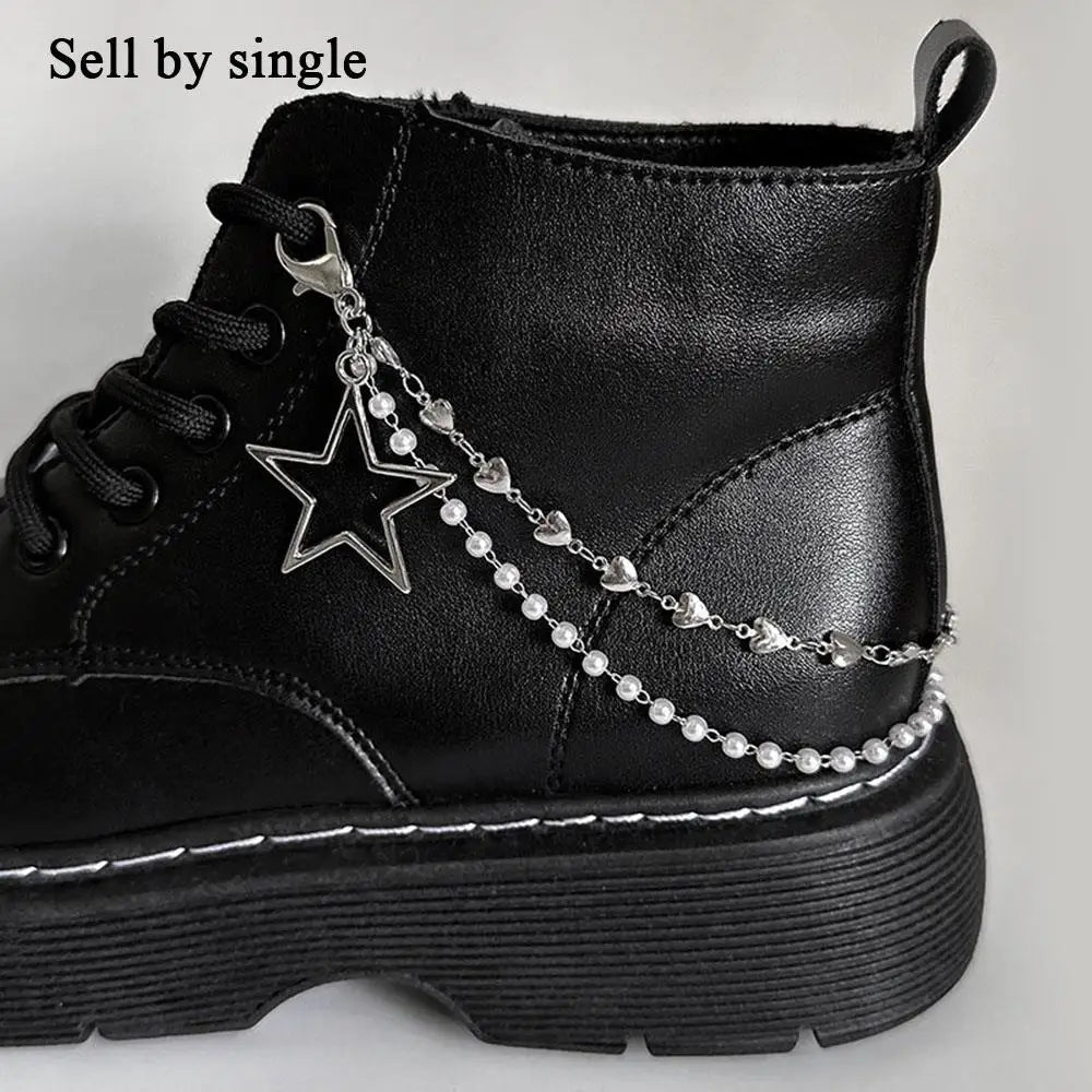 Pearl Charm Metal Shoe Buckle Chain Decorations ATHLEXES