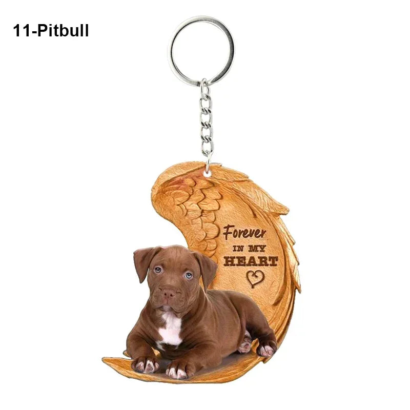 Heartfelt Dog Angel Pendant Keychain ATHLEXES