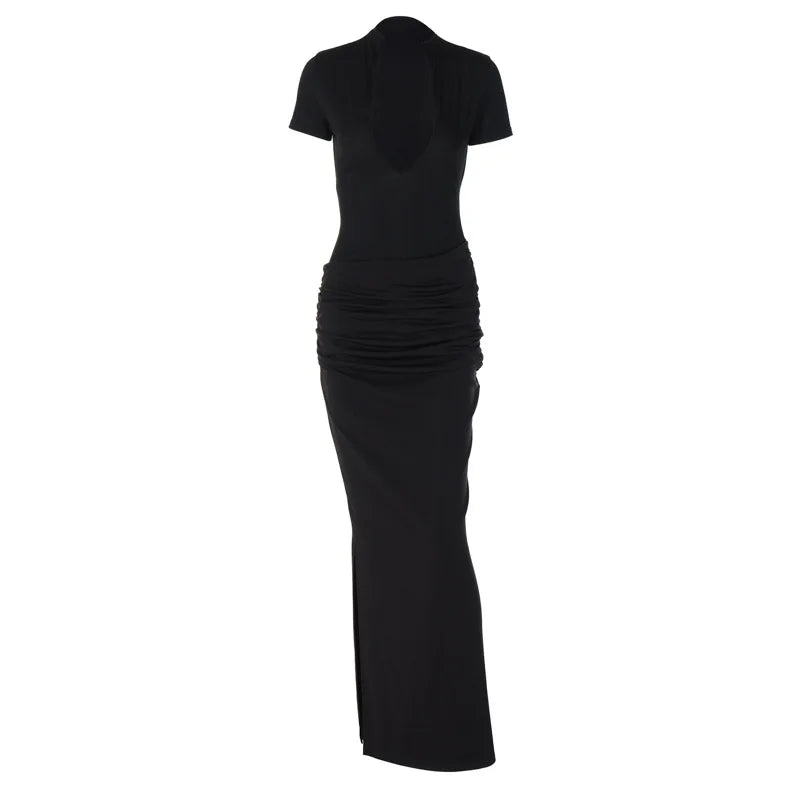 Elegant V-Neck Side Slit Maxi Dress for Women ATHLEXES