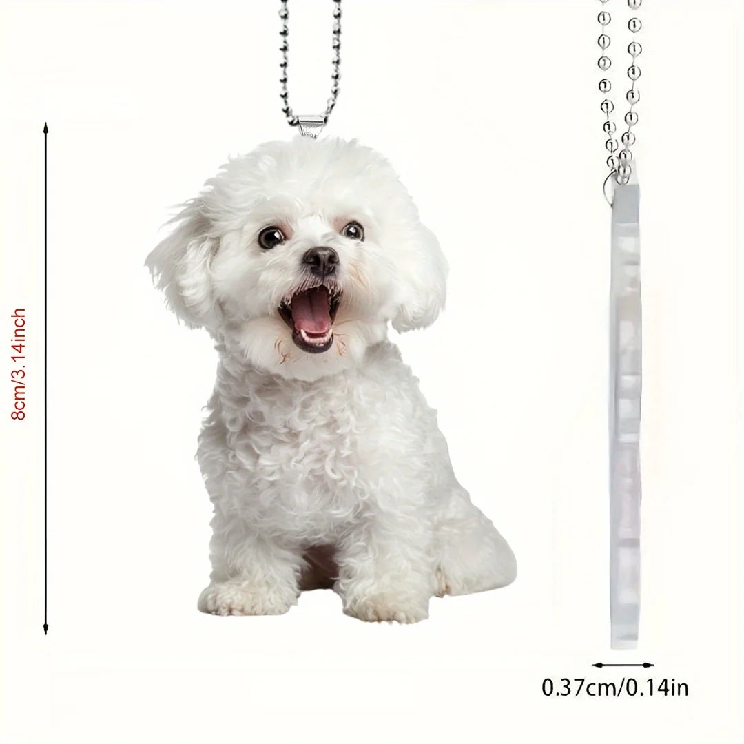 Bichon Frise Acrylic Keychain Charm ATHLEXES