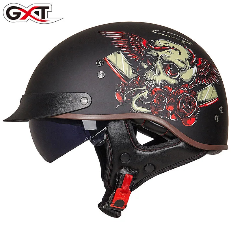 RetroRide DOT Certified Half Helmet ATHLEXES