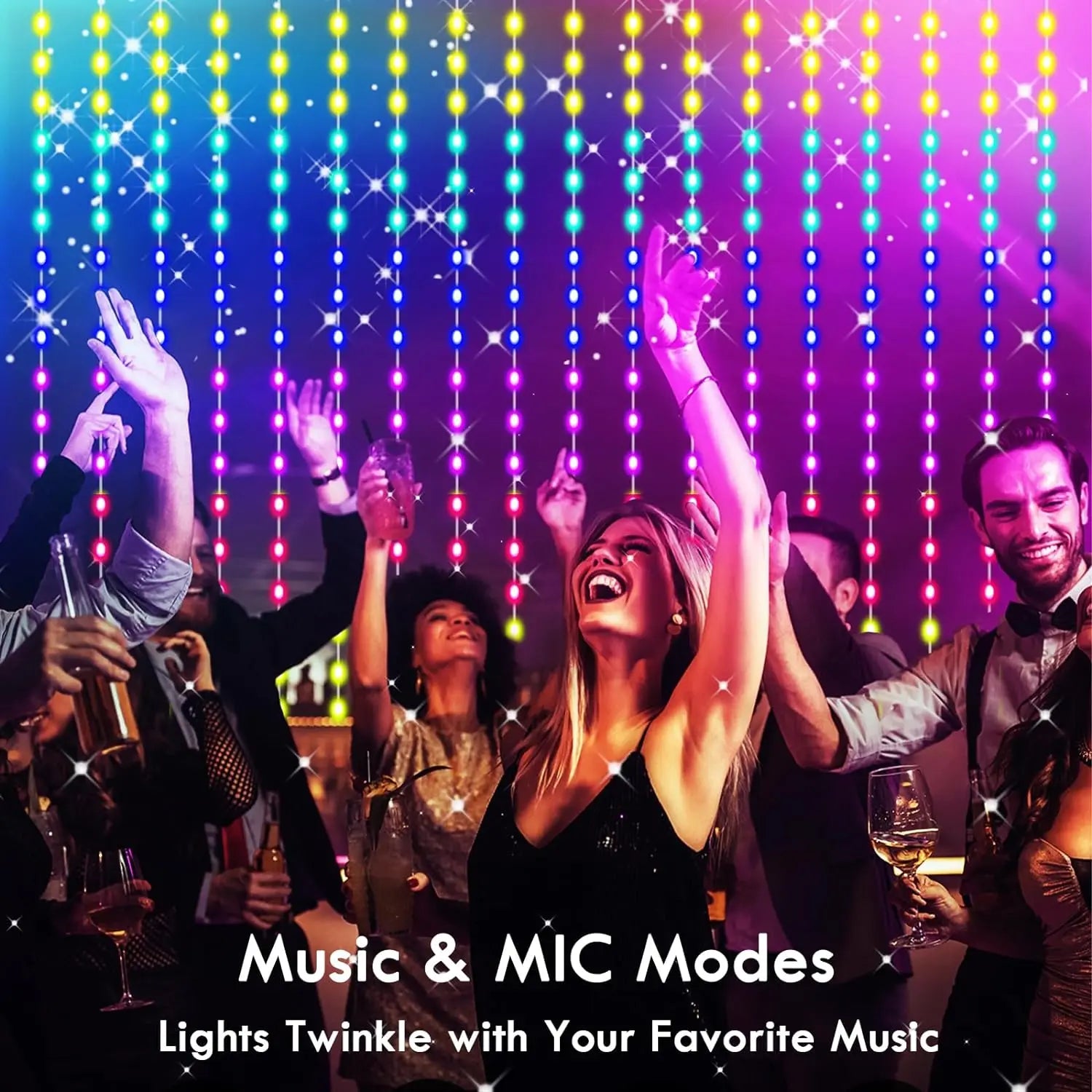 RGB Smart LED Curtain Lights for Holiday Elegance ATHLEXES