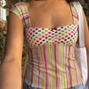 Cottage Y2K Aesthetic Bow Trim Milkmaid Crop Top ATHLEXES
