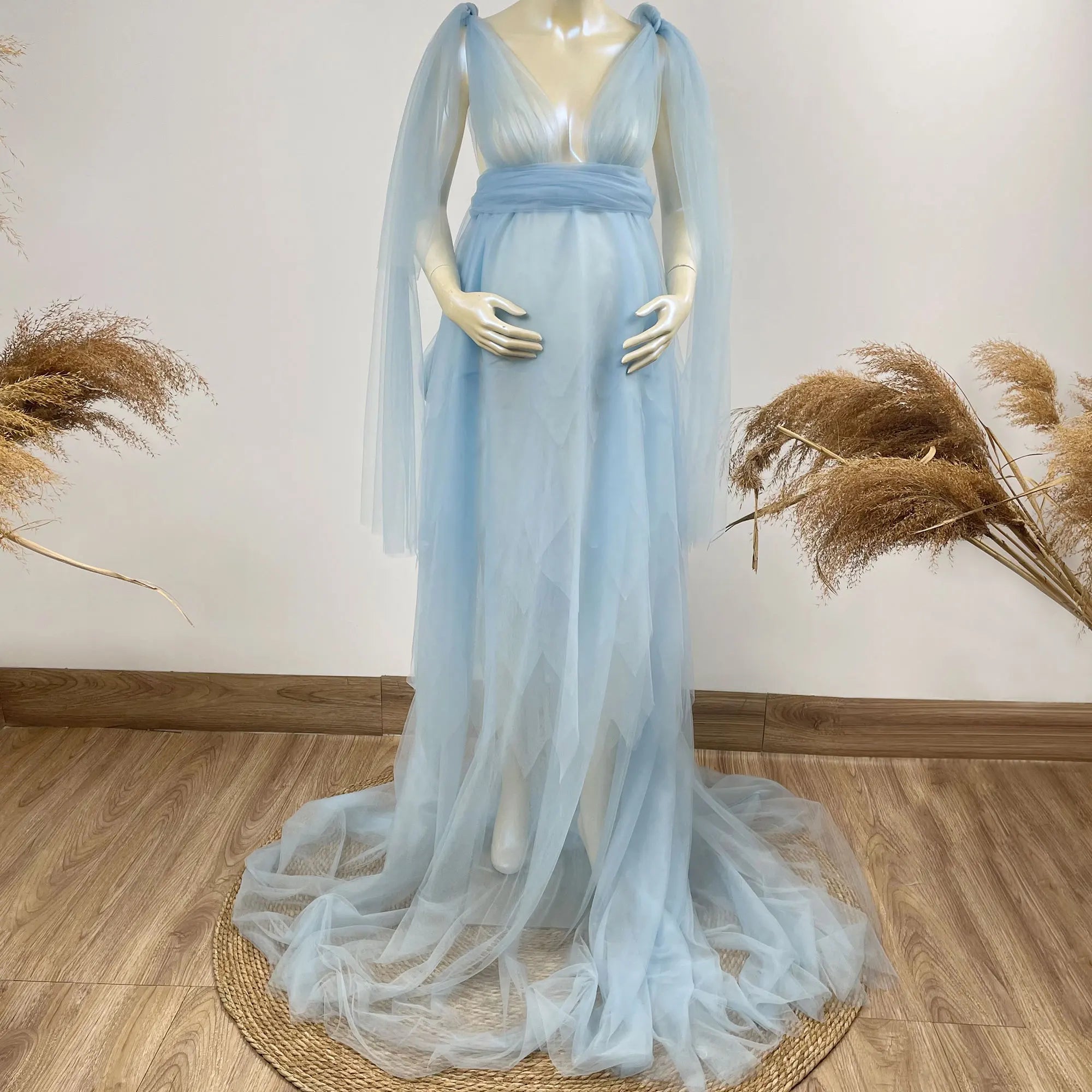 Boho Tulle Maternity Dress for Baby Showers ATHLEXES