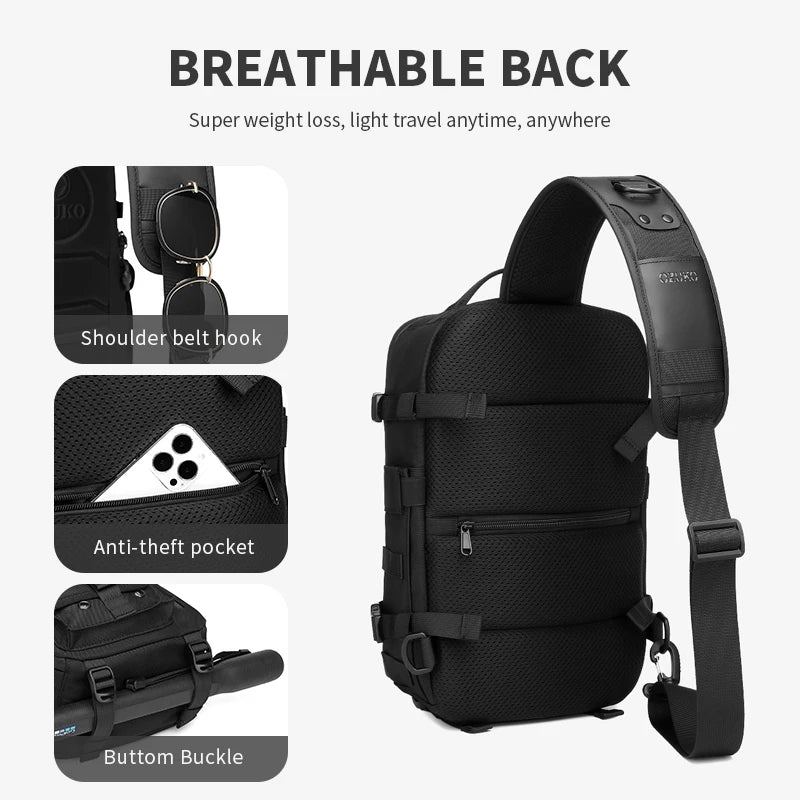 OZUKO Large Capacity Shoulder Bags for Male Waterproof Crossbody Bag ATHLEXES