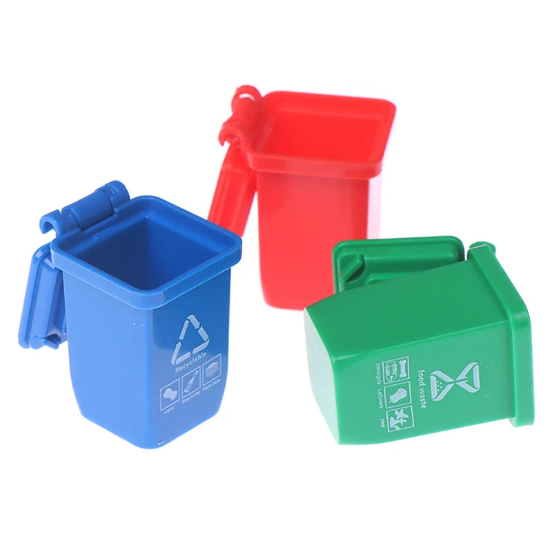Miniature Trash Can Set for Dollhouse Decor ATHLEXES