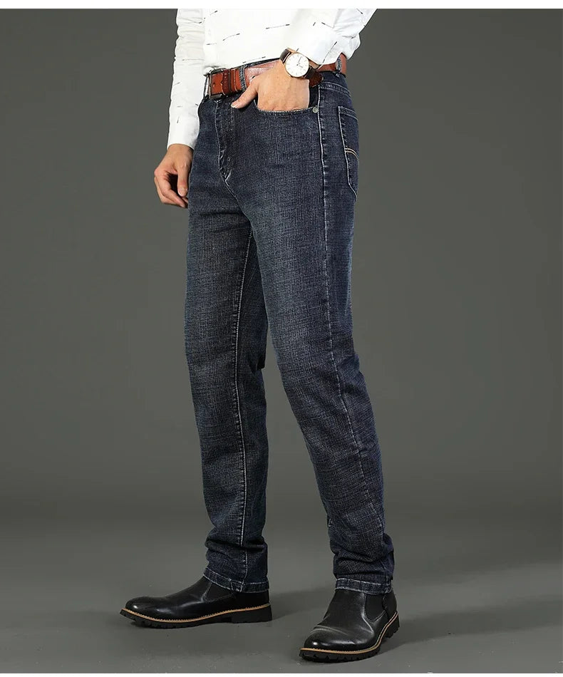 Classic Blue Black Stretch Denim Jeans for Men ATHLEXES