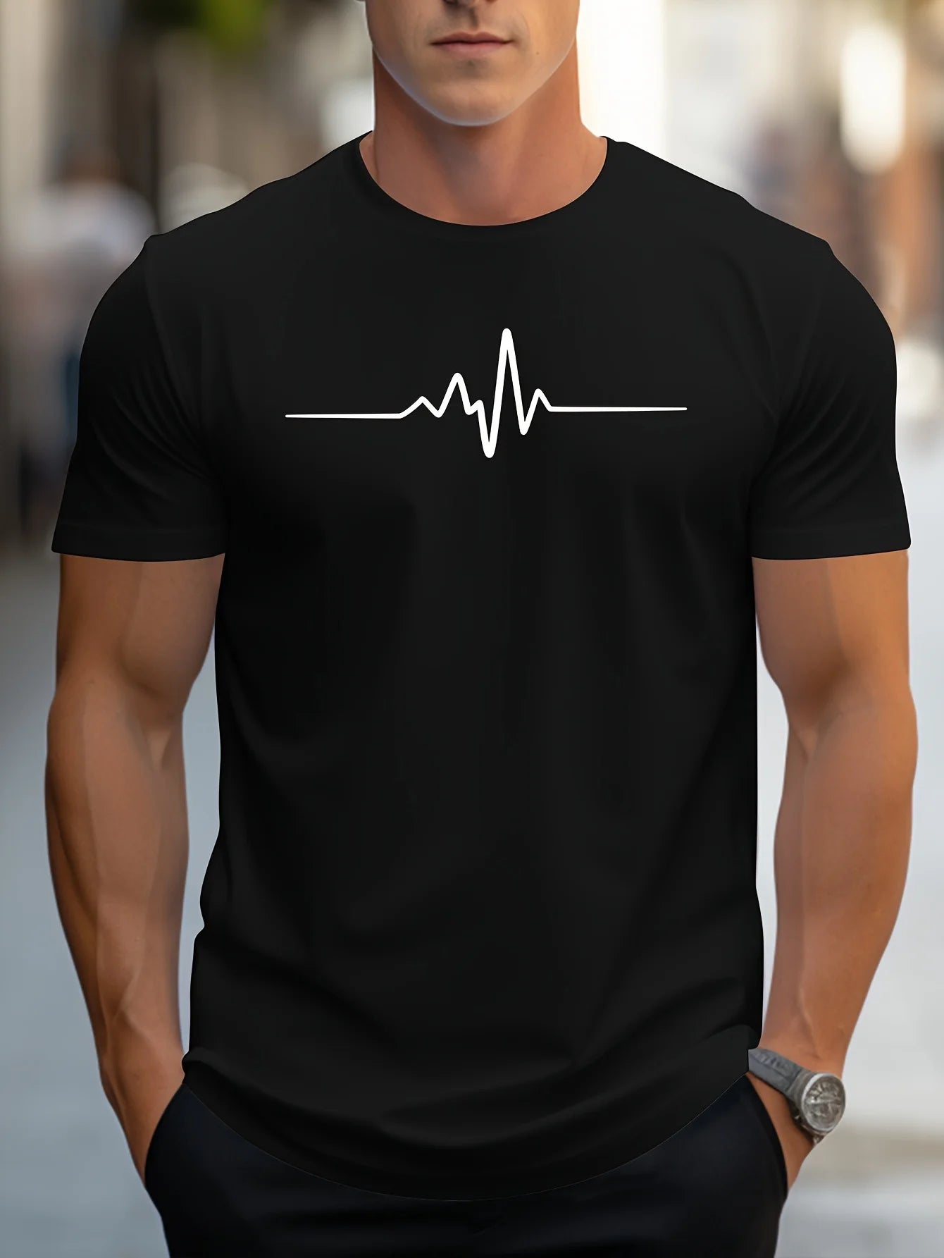 Graphic Cotton Casual Tee for Men ATHLEXES
