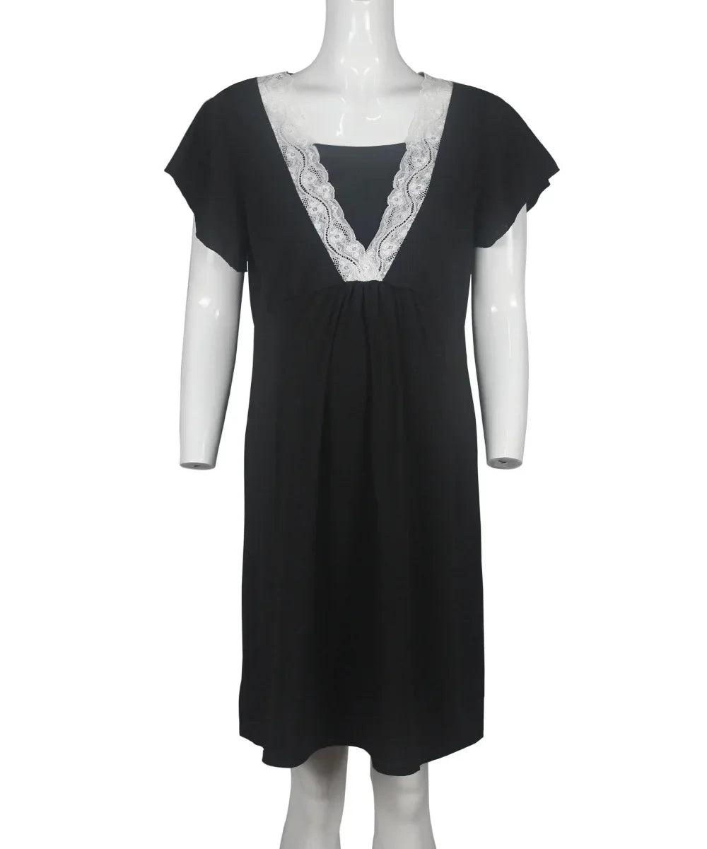 Chic Lace Maternity Nursing Pajamas Set ATHLEXES