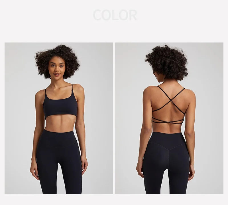 ChicFit Women's Yoga Sports Bra with Cross Back Design ATHLEXES