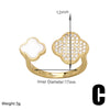 OCESRIO Mini Crystal Flower Open Ring in Gold Plated Copper ATHLEXES