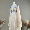 Beige Maternity Photo Dress Set with Applique ATHLEXES