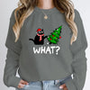 Whimsical Black Cat Christmas Sweatshirt for Women ATHLEXES