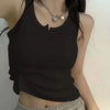 Chic Ribbed Button-Down Tank Top for Women ATHLEXES