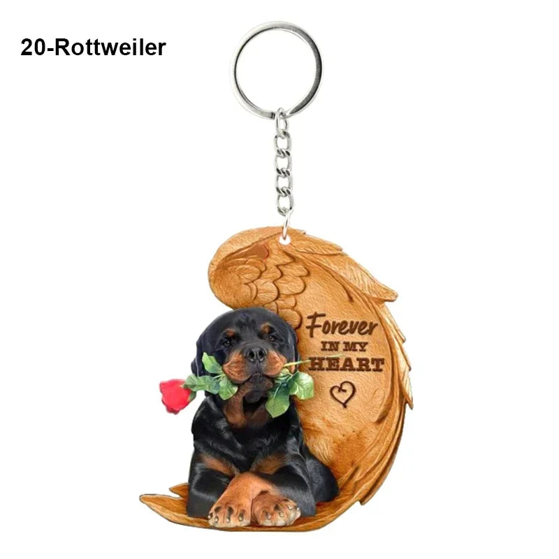 Heartfelt Dog Angel Pendant Keychain ATHLEXES