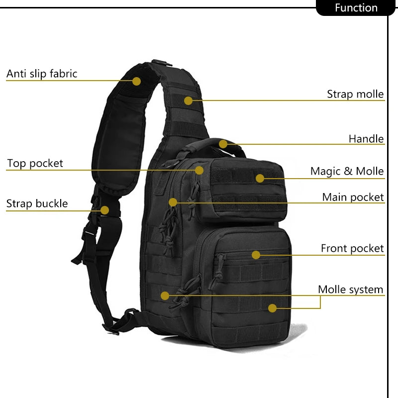 Outdoor Shoulder Bag Rover Sling Pack Small Nylon Backpack ATHLEXES