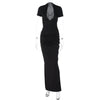Elegant V-Neck Side Slit Maxi Dress for Women ATHLEXES