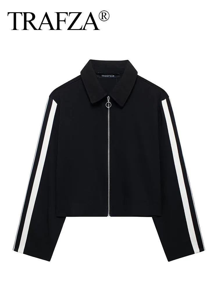 TRAFZA Luxe Stripe Jacket & Trousers Set for Women ATHLEXES