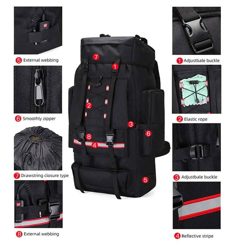 130L Adventure Ready Trekking Backpack for Men ATHLEXES