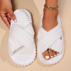 Cozy Chic Cross Strap Corduroy Slippers ATHLEXES