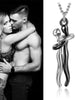 Chic Black Hug Pendant Necklace for Couples ATHLEXES