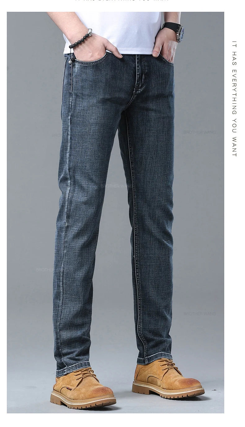 Light Blue Slim Fit Stretch Jeans for Men ATHLEXES