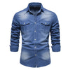 AIOPESON Men's Casual Cotton Denim Shirt ATHLEXES