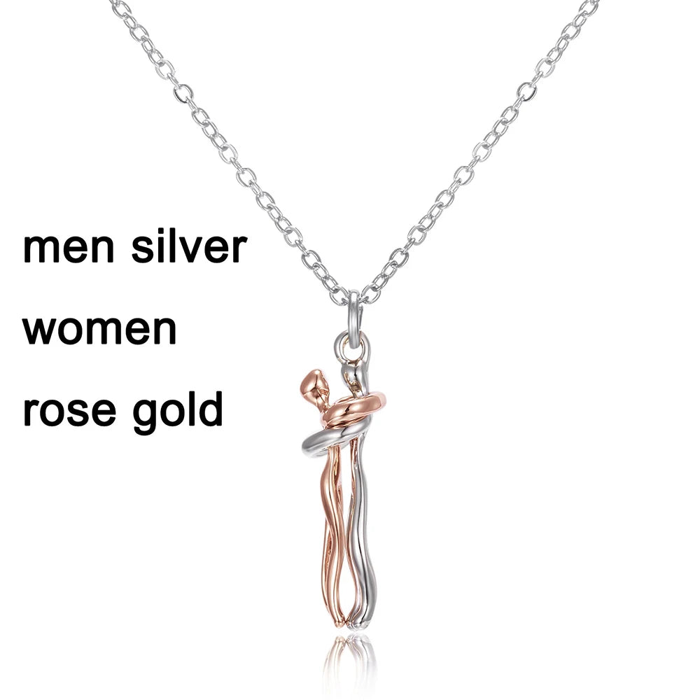 Hugging Pendant Choker Necklace for Couples ATHLEXES