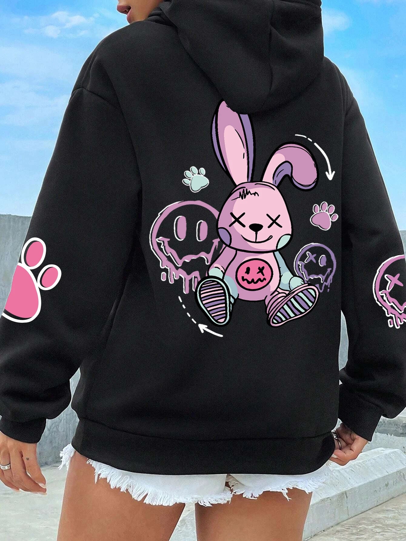 Urban Style Oversized Printed Hoodie for Women ATHLEXES
