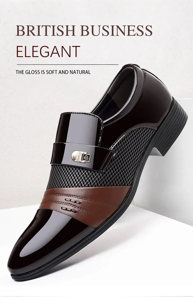 Classic Black Pointed Toe Leather Loafers for Men ATHLEXES