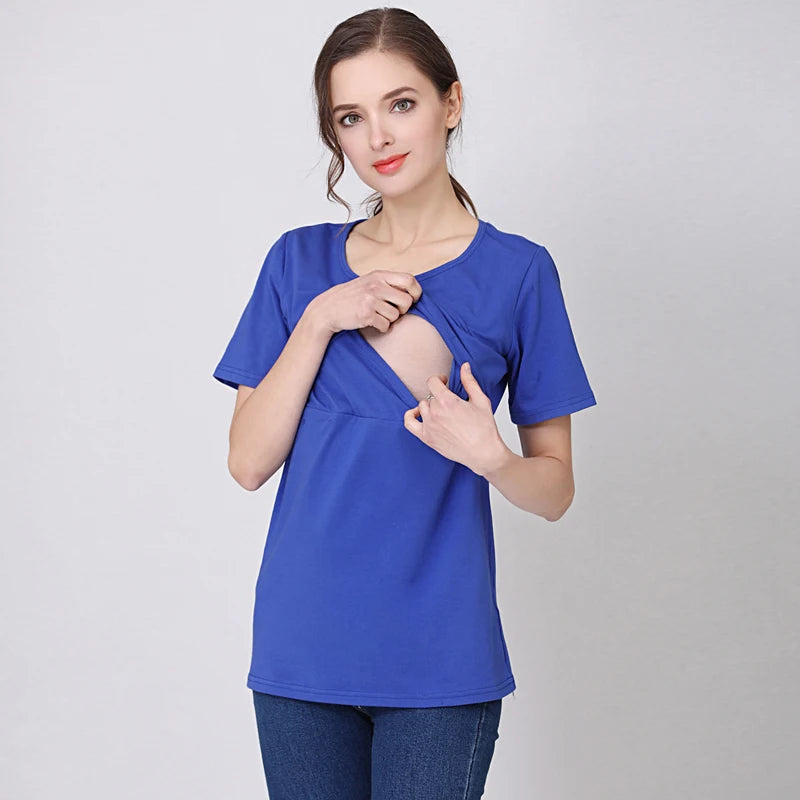 NurtureNest Stylish Nursing T-Shirt for Moms ATHLEXES