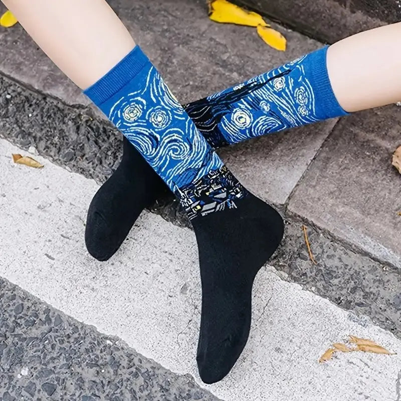 Van Gogh Inspired Retro Art Socks for Men ATHLEXES