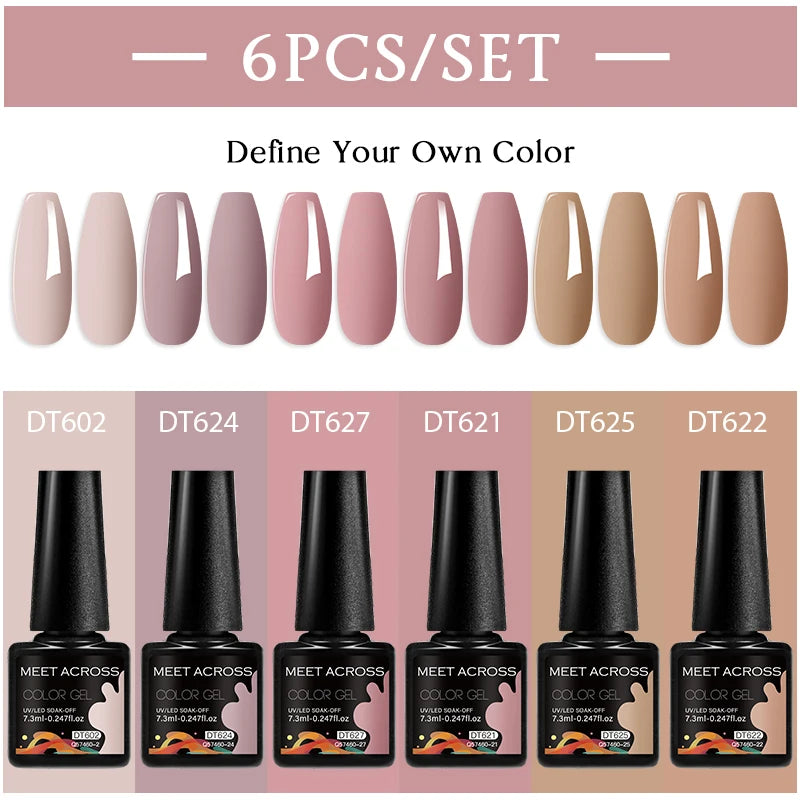 NailArt Pro 6pc UV Gel Polish Kit for Manicure ATHLEXES