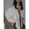 Korean Minimalist Oversized Button-Up Shirt for Women ATHLEXES
