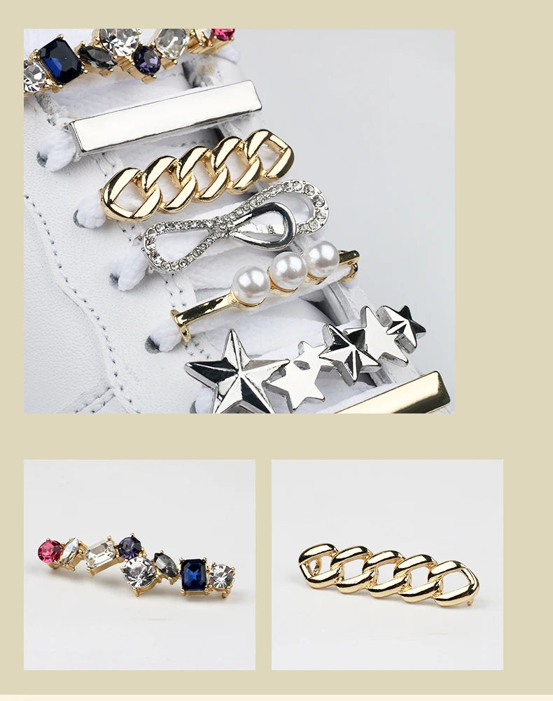 GlamCharm Rhinestone Shoelace Buckles for Sneakers ATHLEXES