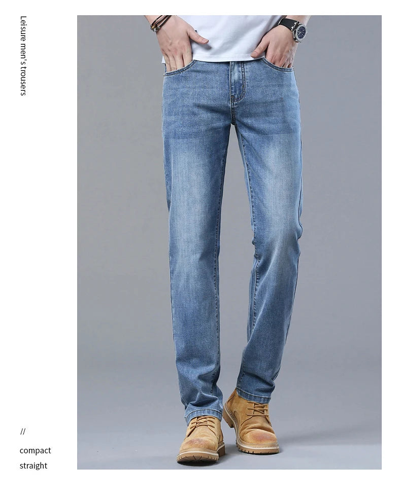 Luxury Classic Slim Fit Stretch Denim Jeans ATHLEXES