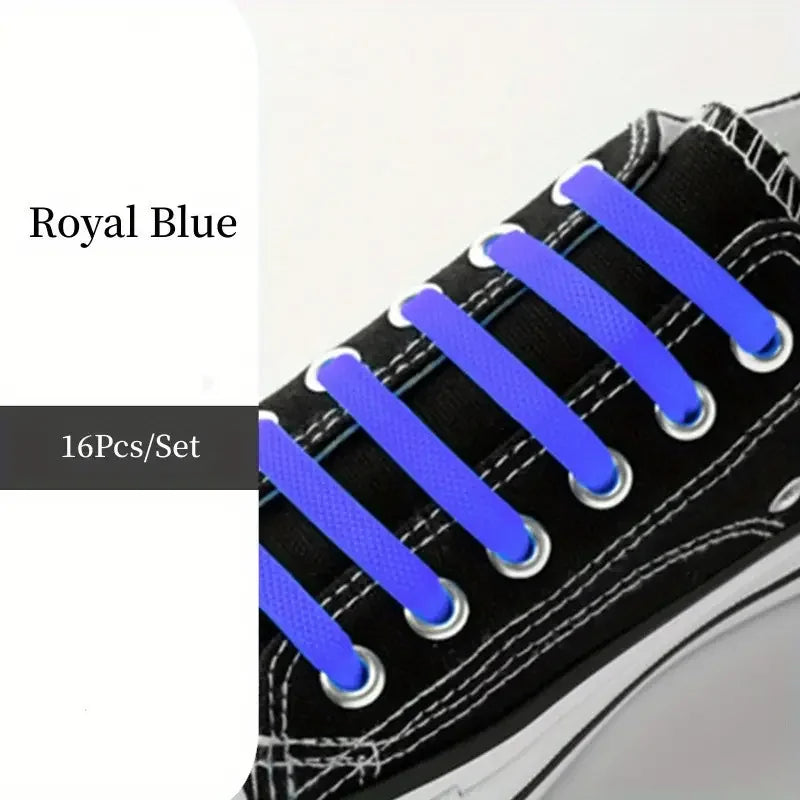 No-Tie FlexiShoelaces 16pcs for Sneakers & Sports ATHLEXES