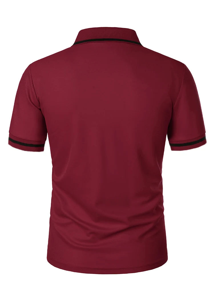 Luxe Lapel Solid Color Men's Short Sleeve Polo ATHLEXES