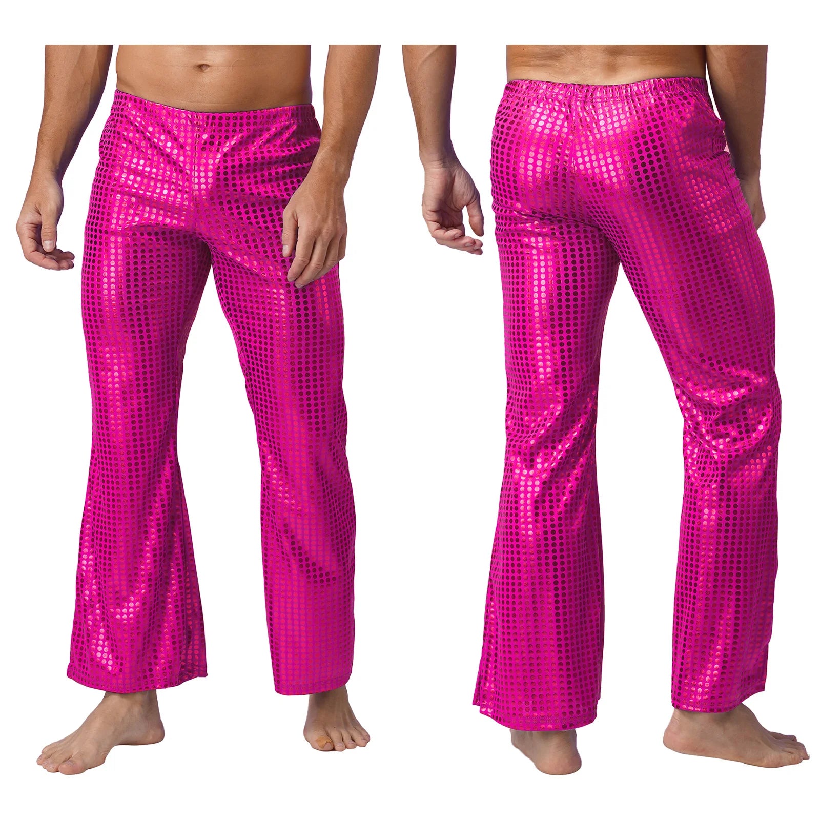 Shiny Sequins Disco Party Bell-Bottom Pants ATHLEXES