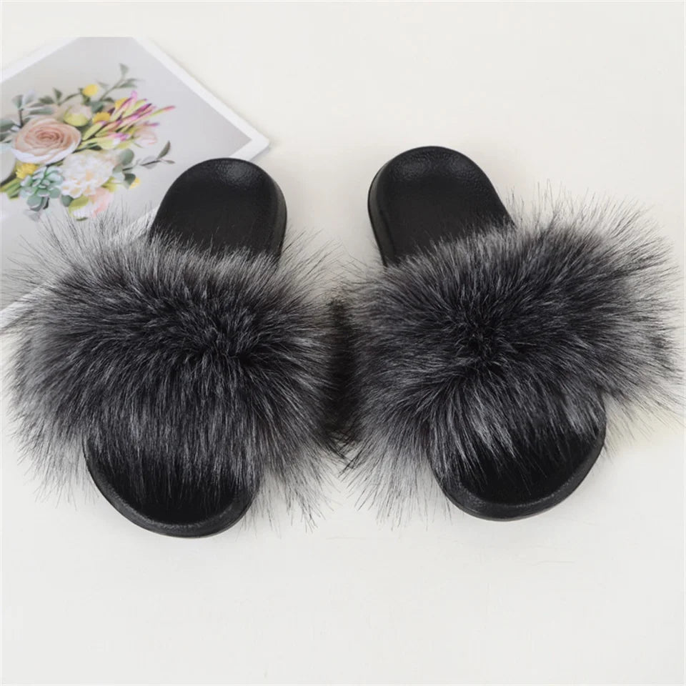 Luxury Faux Fur Slides for Women - Summer Comfort ATHLEXES